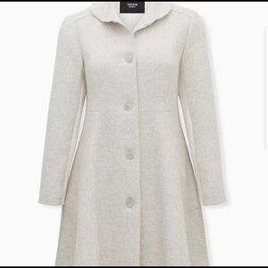 NWT Torrid Wool Blend Shawl Collar Coat 4X Gray